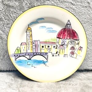 Oneida Festa Italia Plate Italy Scene 8" Salad Dessert Plate Tuscan Y2K